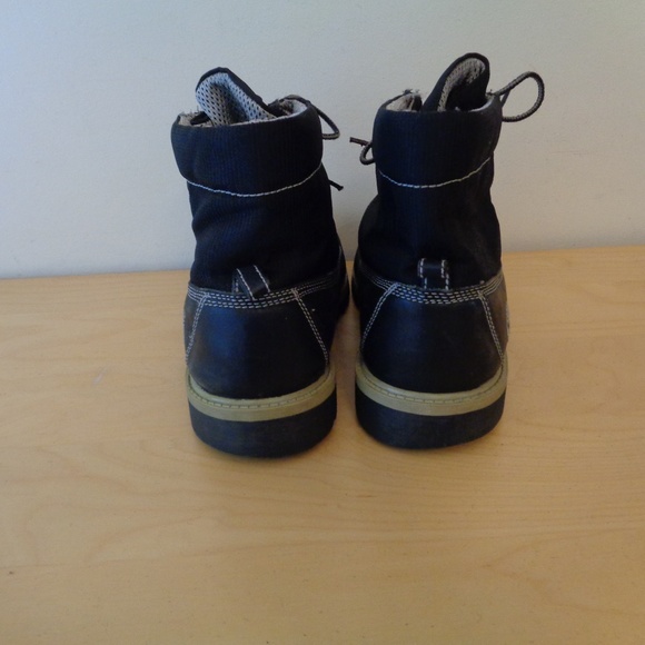Timberland Hiking Combat Boots Black Leather Nylon  Mens Size 6 main image 5